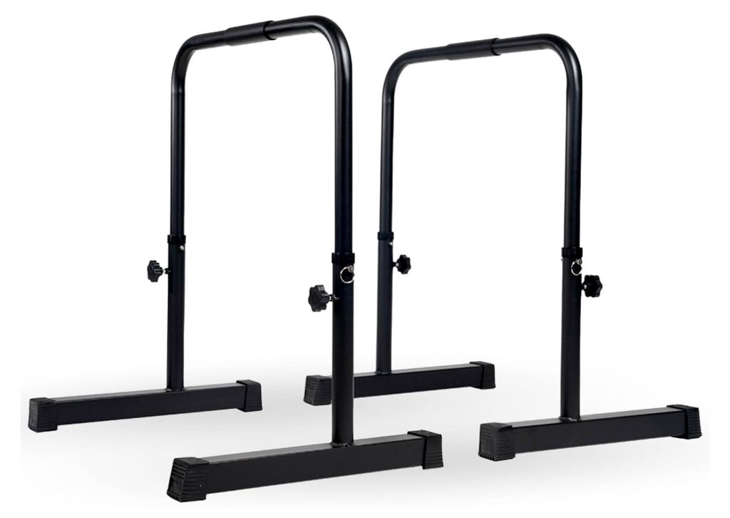 MATCHU - Verstellbare Dip-Barren - Parallettes - Höhenverstellbar von 75 bis 103 cm - 2er Set - Komfortabler Griff mit rutschfesten Schaumstoffgri...