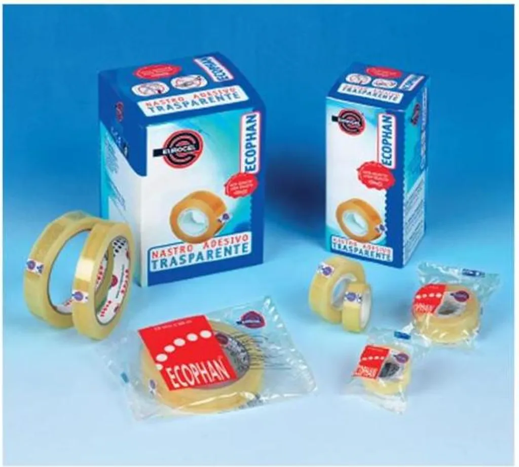 Nastro Adesivo Eurocel Ecophan 66m Trasparente - 10 Pezzi per Ufficio