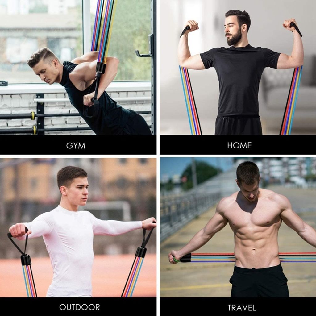 Fitness bandy, posilovací gumy, 11dílná sada posilovacích Obrázek produktu 6