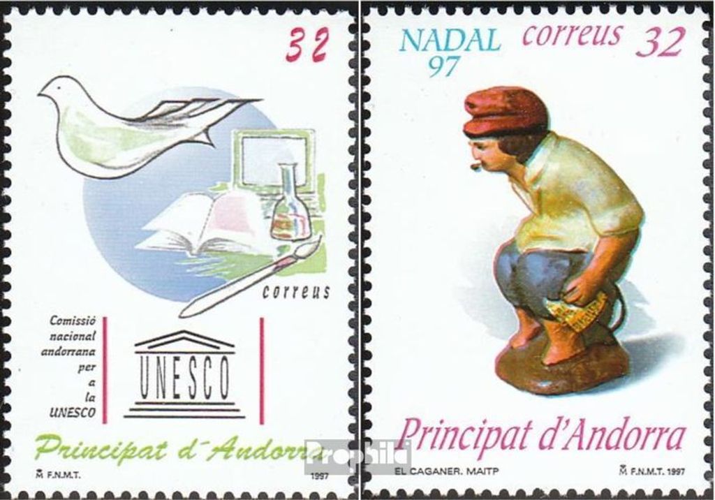 Briefmarken Andorra - Spanische Post 1997 Mi 254,255 (kompl.Ausg.) postfrisch UNESCO