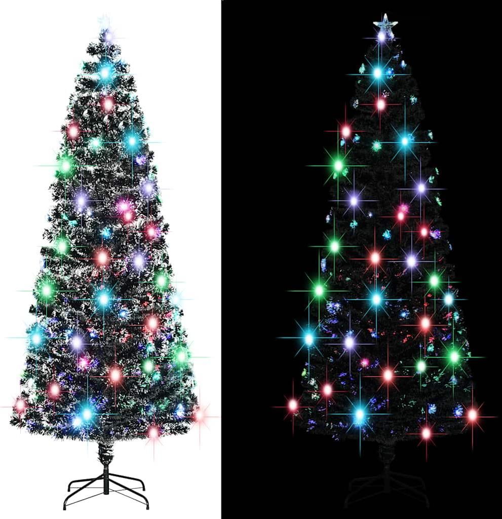vidaXL Vorbeleuchteter Weihnachtsbaum mit Ständer und LED 240 cm Glasfaser