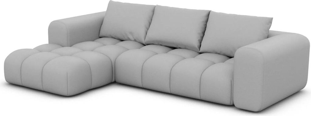 Echtleder L-Form Sofa Lavera Hellgrau Links