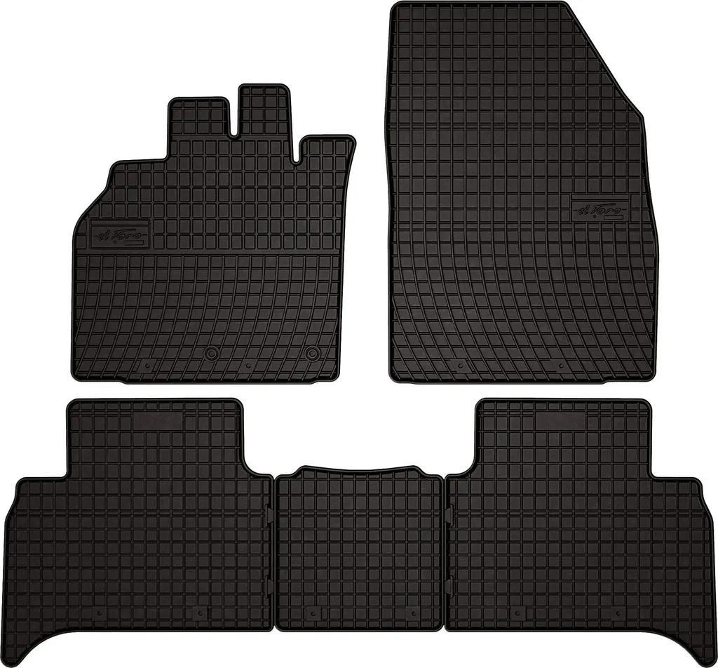 Tappetini auto in gomma adatto per Renault Scenic III (2009-2016, monovolume) neri, set 5 pz, con fissaggi