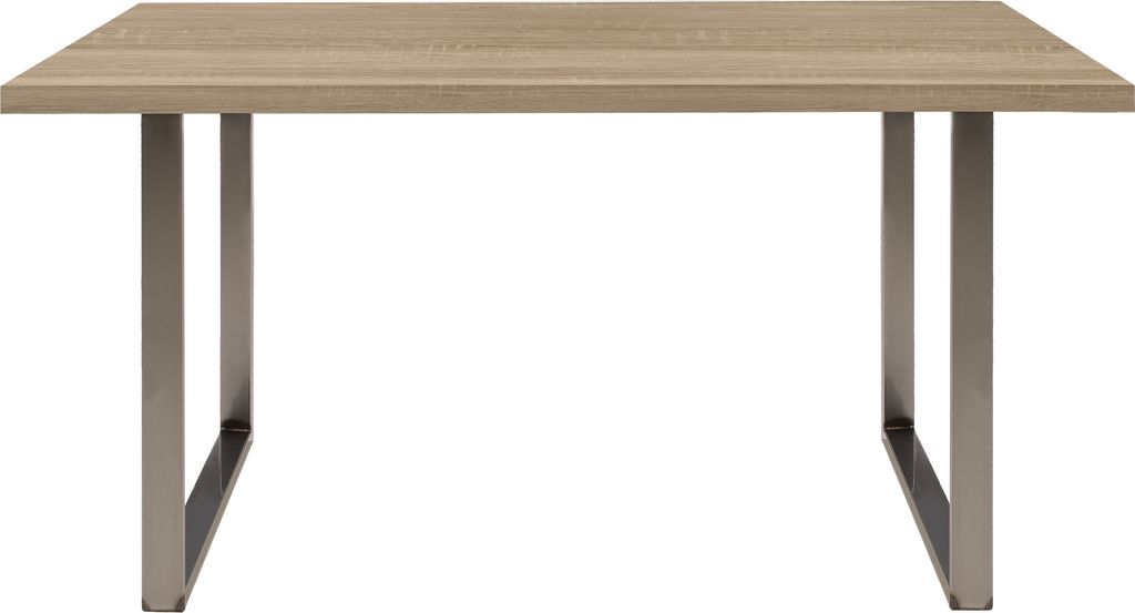 Esstisch >TABLES< in Sonoma Eiche Nachbildung, Metallfüße U-rohstahl - 140x74,7x90cm (BxHxT)