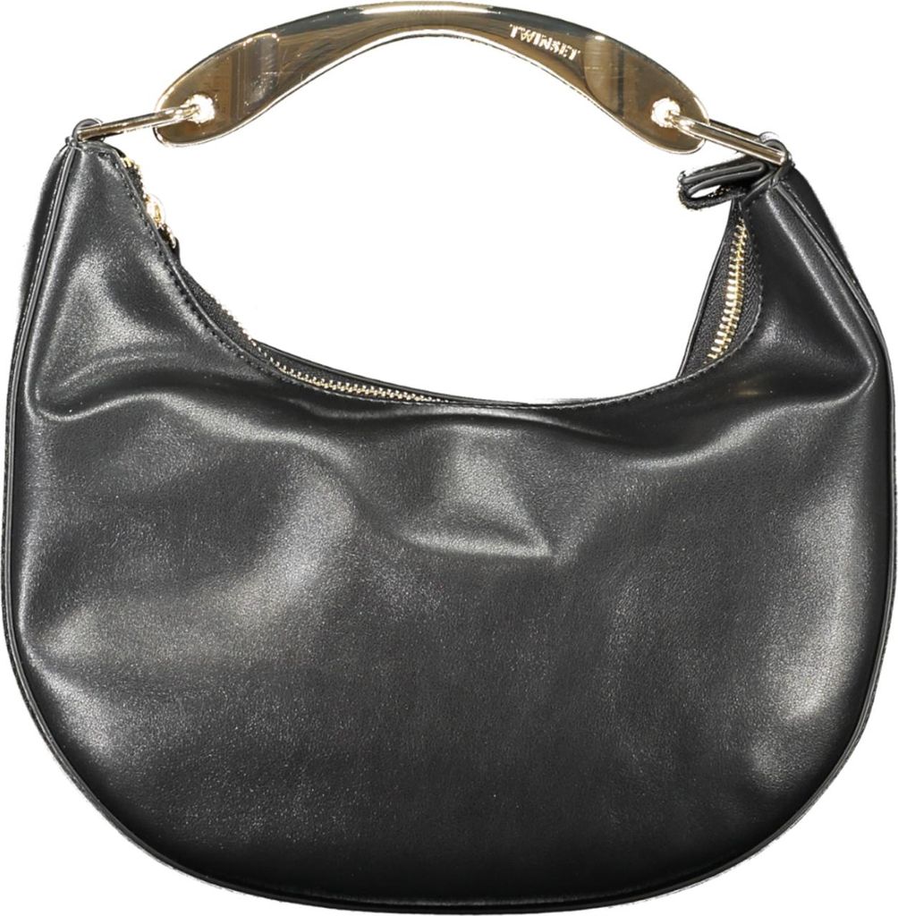 Stylische Schwarze Hobo-Tasche mit Metall-Details und Schulterriemen