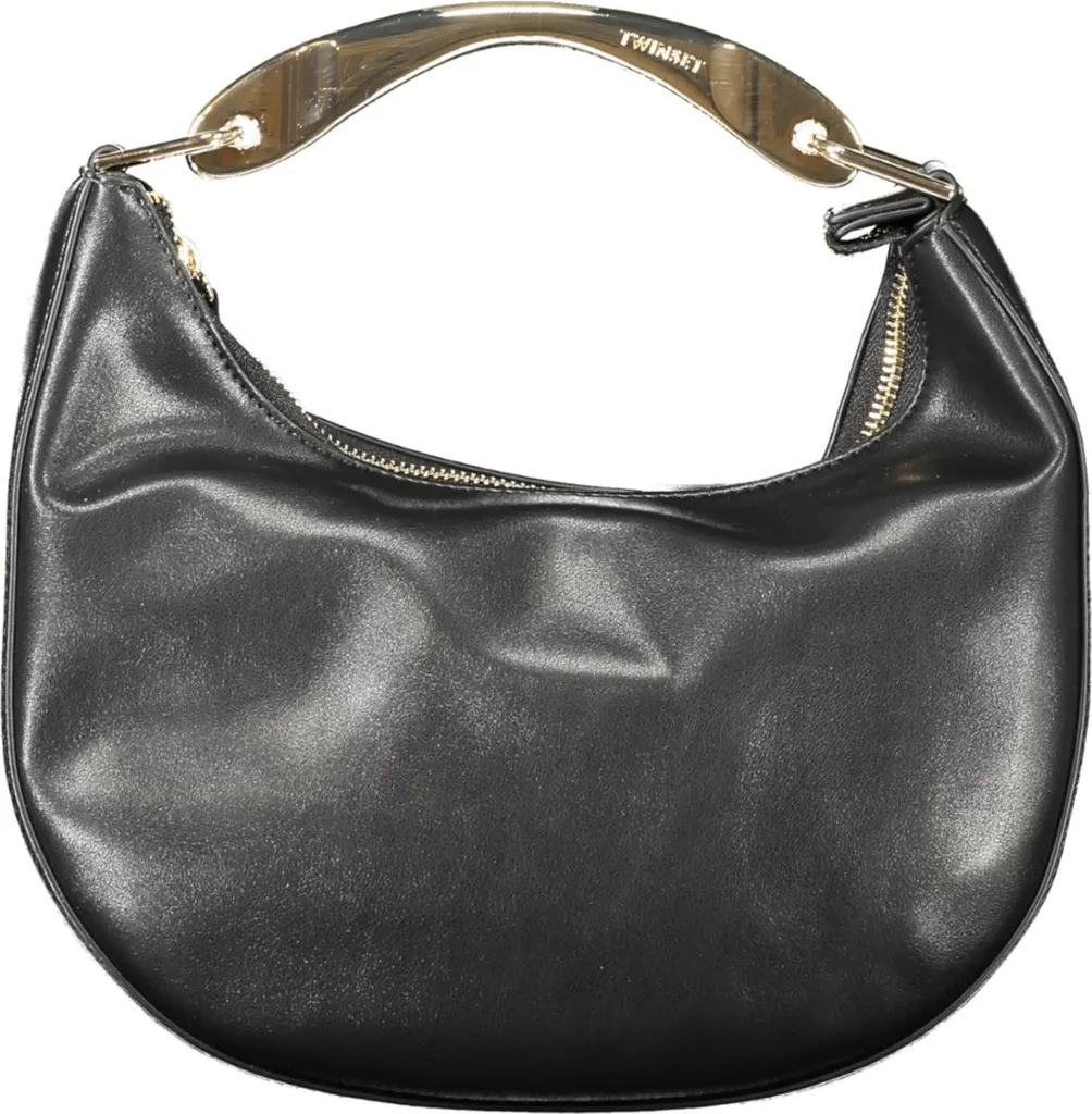 Borsa Hobo Donna Nera in Pelle Sintetica Premium e Metallo Rinforzato