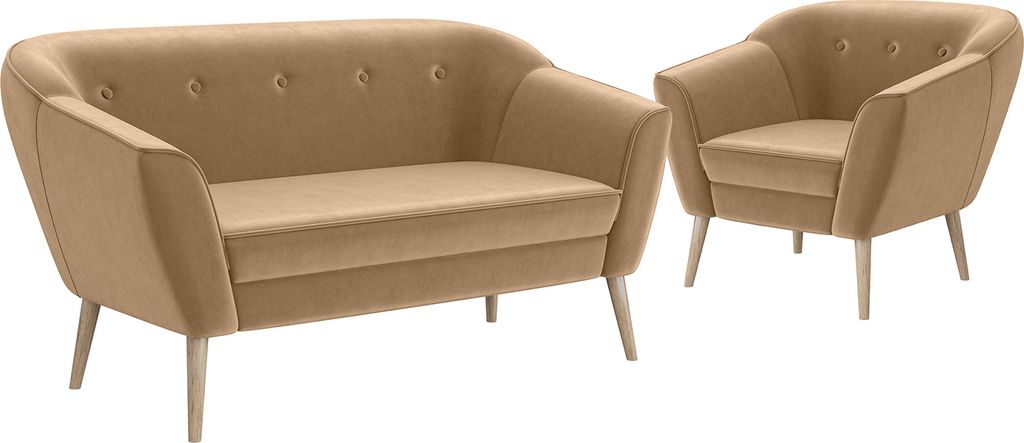 MEBLINI Mini Sofa Set 2-1 für Wohnzimmer - Mini Lounge für drei Personen - Küchensofa - Sofa Klein - Sitzgarnitur - Polstergarnitur - Sofagarnit...