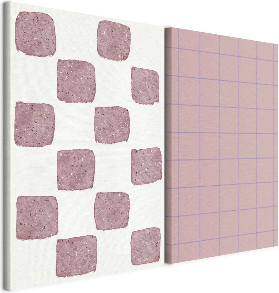 murando - Akustikbild Bilder XL Set Geometrische Kunstdruck auf Leinwandbild 80x60cm 2 Teilig je 40x60cm Collage 2er Kunst Wandpaneele Schalldämmu...