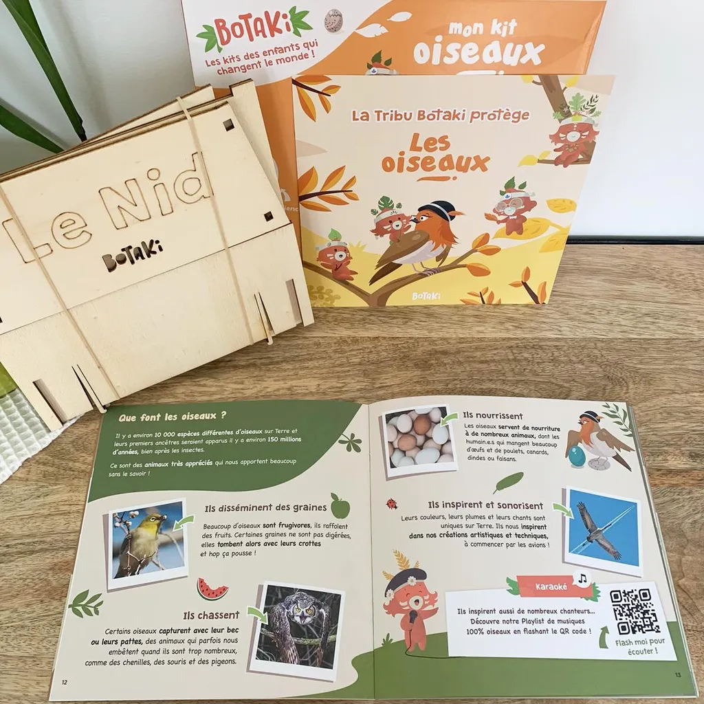 Mon kit oiseaux : Je fabrique un nichoir en bois naturel DIY pour jardin
