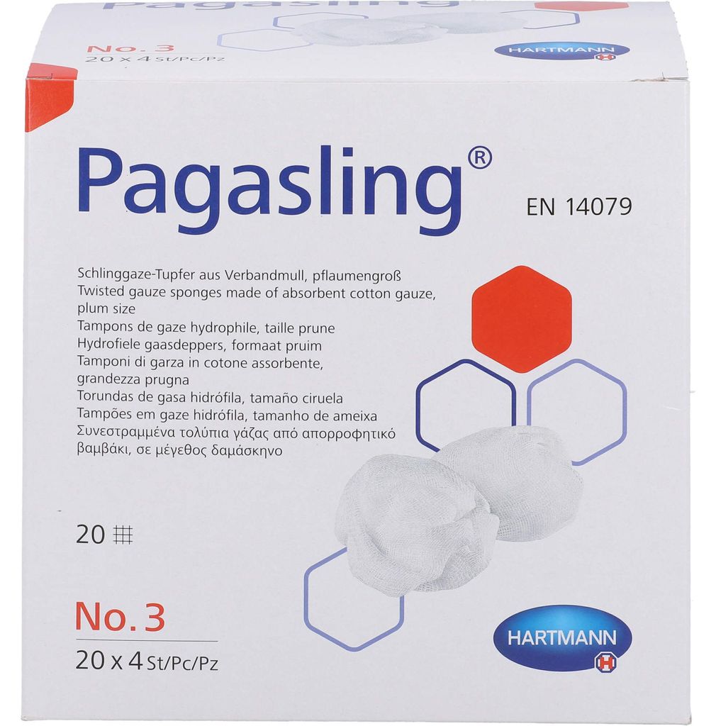 Tampons de gaze Pagasling stériles, taille prune 3, 80 pces Image du produit 