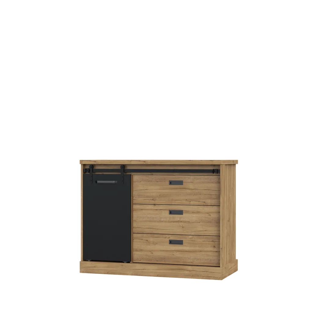 Commode Kaszimiro marron et noir - Buffet 113,5x88,2x52cm de qualité - 4