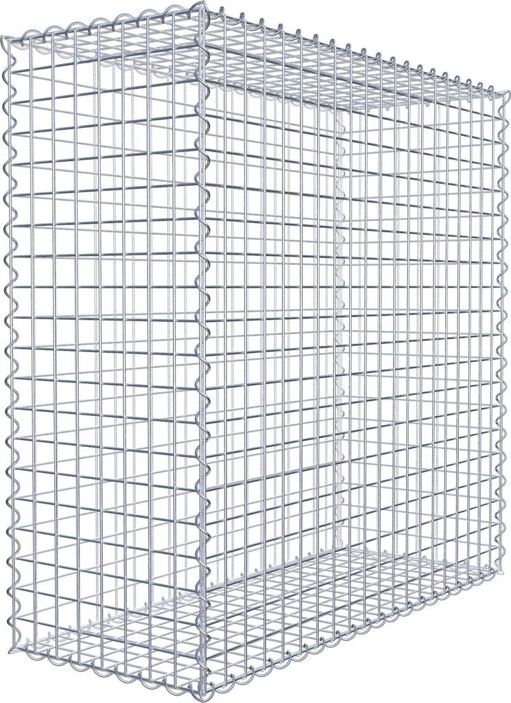 Gabione 100 cm x 100 cm x 40 cm (L x H x T), Maschenweite 5 cm x 5 cm, Spirale