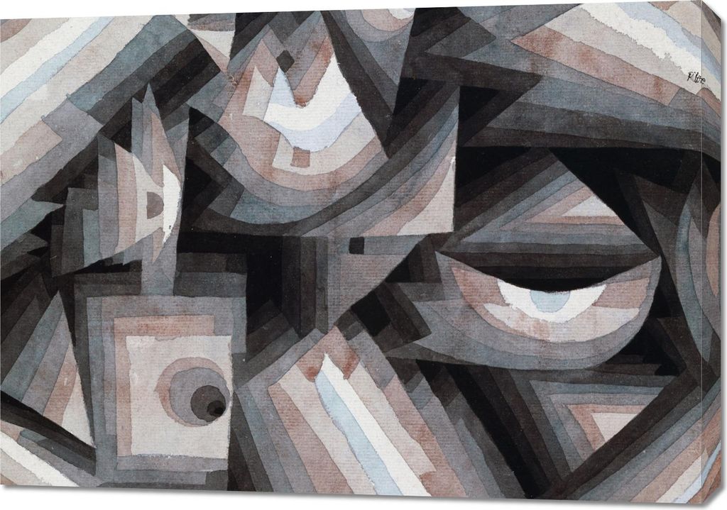 Bild 100x70cm Crystal Gradation, Paul Klee Vintage für das Wohnzimmer