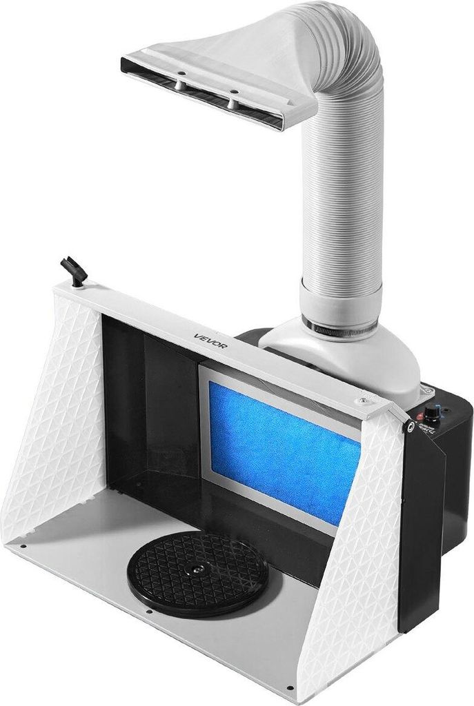 Airbrush Spray Booth, Dual Fans, 545 x 475 x 370 mm, Portable Hobby Airbrush Paint Spray Booth Kit with 3 LED Lights and Exhaust Extension Hose, fo...