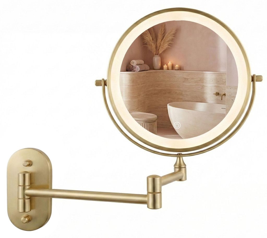 Spiegel Rea Glow Led Gebürstetes Gold