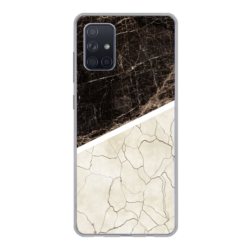 MuchoWow Handyhülle Schutzhülle Hülle für Samsung Galaxy A51 5G Marmor - Struktur - Abstrakt Silikon Softcase Handy Hülle - Abbildung