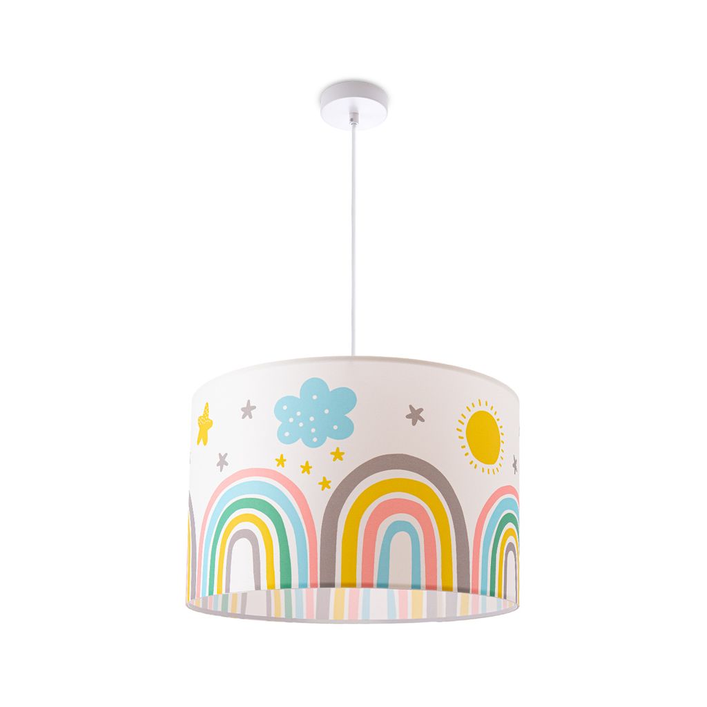 Kinderlampe E27 Hängelampe Kinderzimmer Fassung E27 Lampe Motiv Regenbogen 