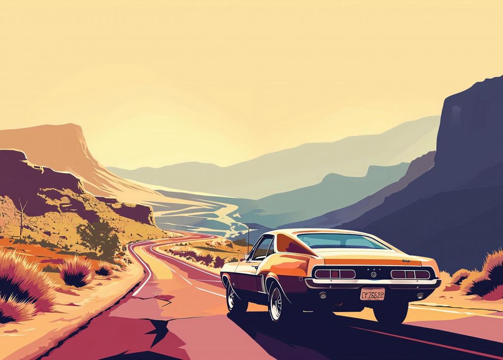 Poster 70x50cm Pfad der untergehenden Sonne