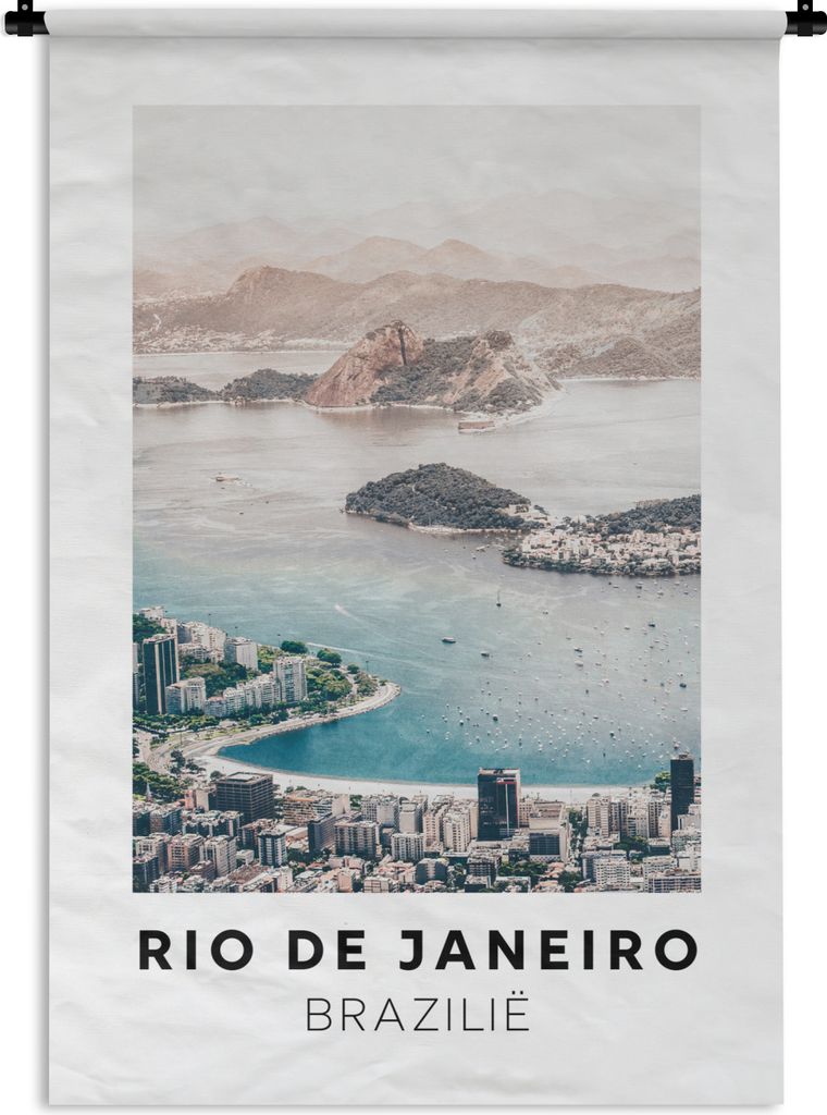 MuchoWow Wandteppich Wandbehang Brasilien - Rio - Wasser 60x90 cm Tapisserie Dekoration Wandtuch - Foto-Teppich - Abwaschbar
