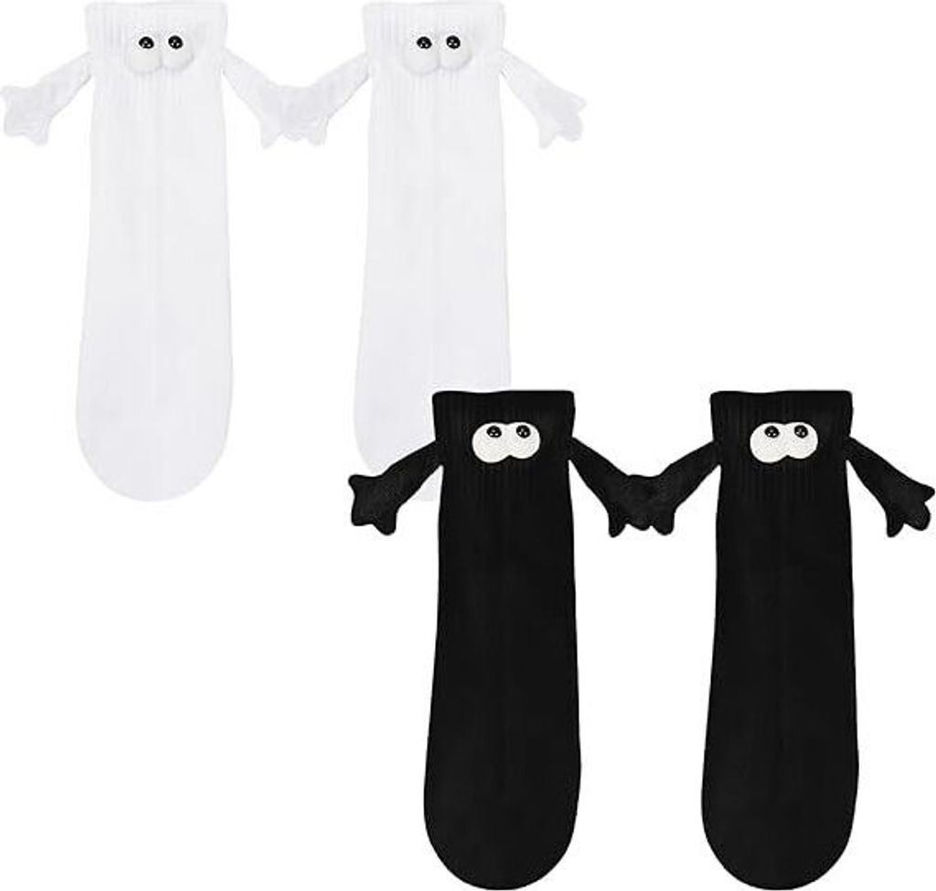 2 Paar lustige magnetische Saug-3D-Puppen-Paar-Socken, Produktbild 