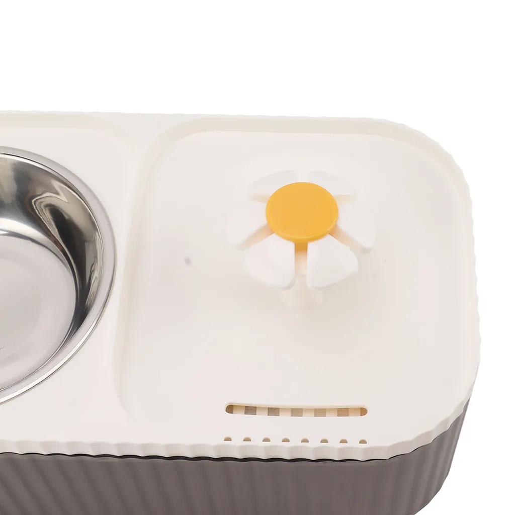 ZELURXX Fontaine à eau et gamelle 2 en 1 pour chat - Capacité 1.5L