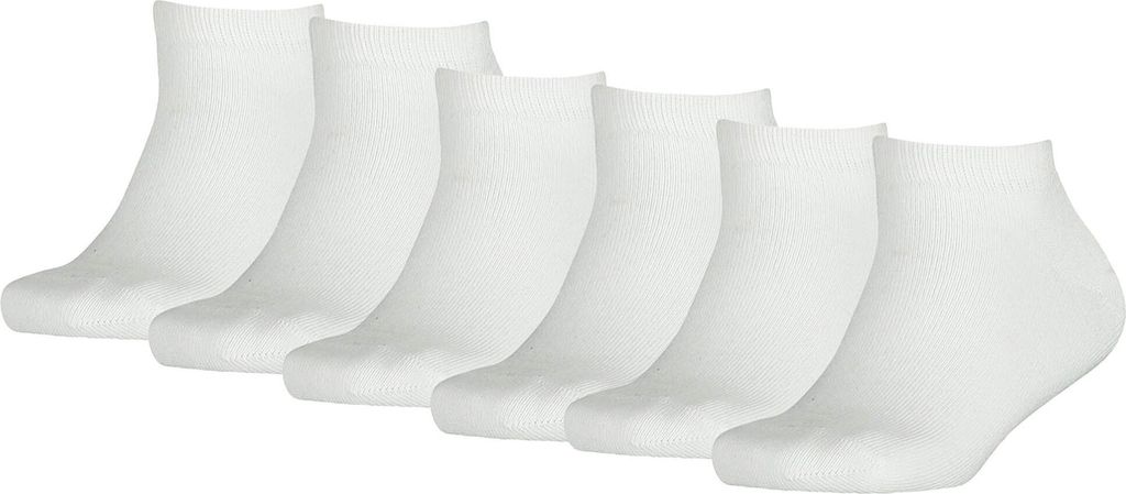 TOMMY HILFIGER Kinder Sneaker Socken, 6er Pack - Teen, TH, Baumwolle, Uni, 23-42 Weiß 35-38