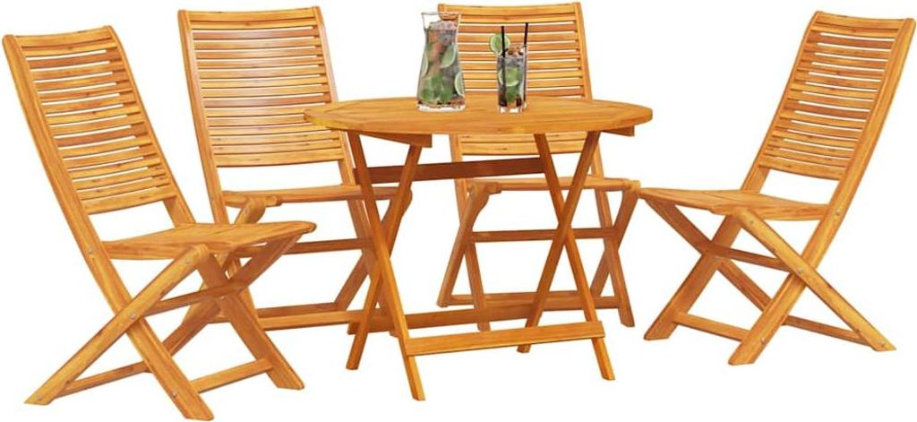 Garten Essgruppe 5 pcs Braun Massivholz Akazie