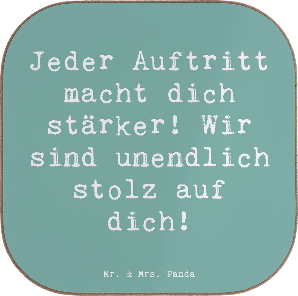 Mr. & Mrs. Panda Untersetzer Glas Spruch Vokale musikalische Auftritte meistern - Meeresbrise - Geschenk, Inspiration, Zuversicht, Bühnenauftritt,...