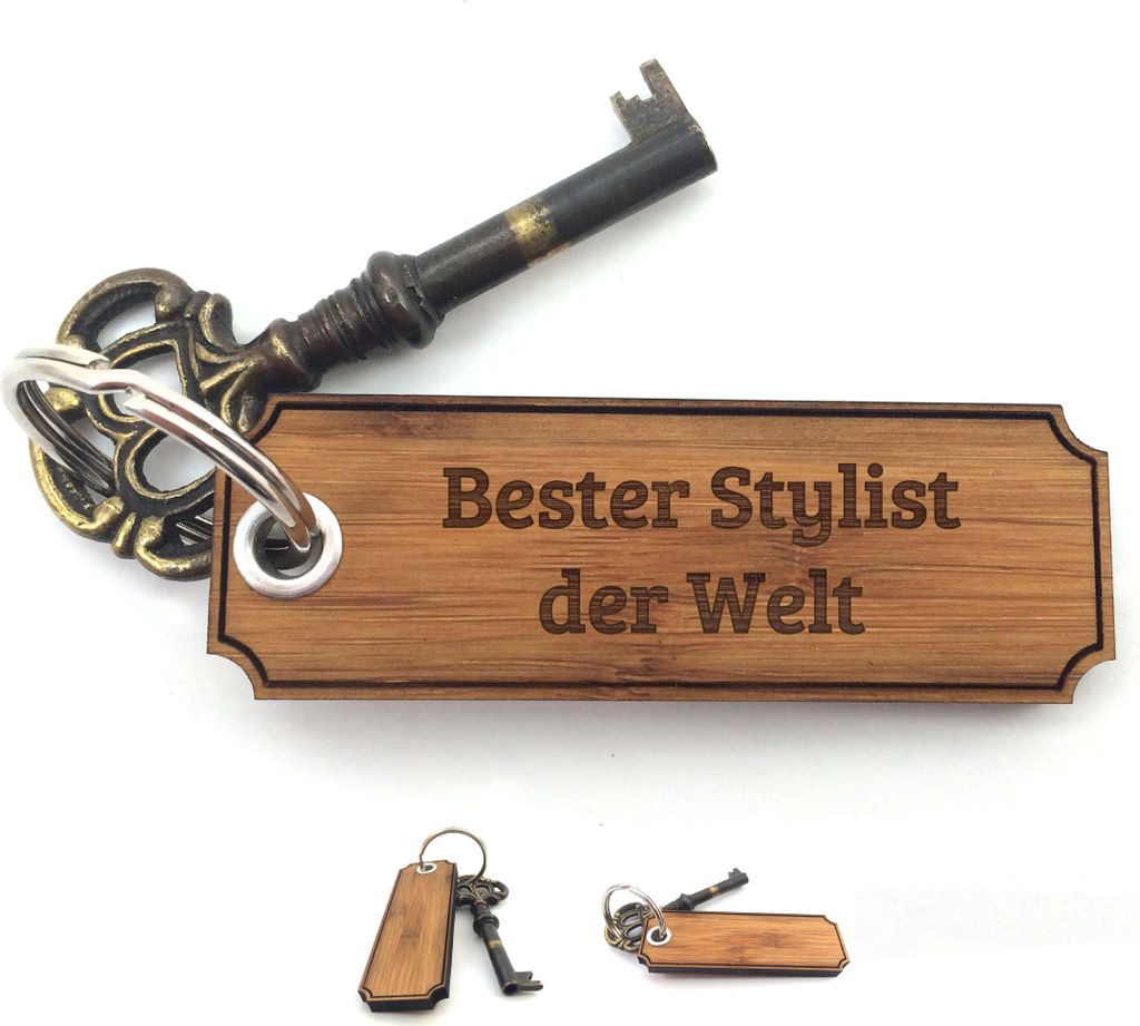 Mr. & Mrs. Panda Glücksbringer Stylist - Bambus - Geschenk, Geschenke, Schenken, Schlüssel Anhänger, Taschenanhänger, schutzengel, Holzanhänge...