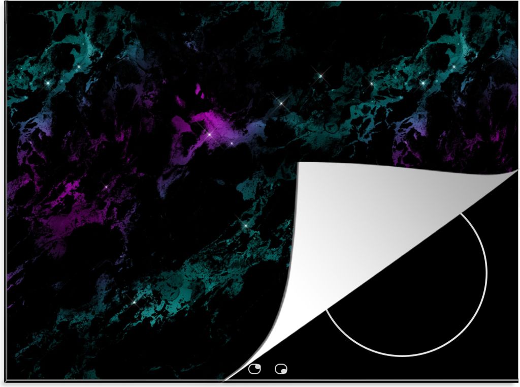 KitchenYeah Herdabdeckplatte Raum - Marmor - Muster - Sternenhimmel , 71x52cm, Küche Deko, Glaskeramikfeld Herdabdeckung, Abdeckplatte fùr Koch...