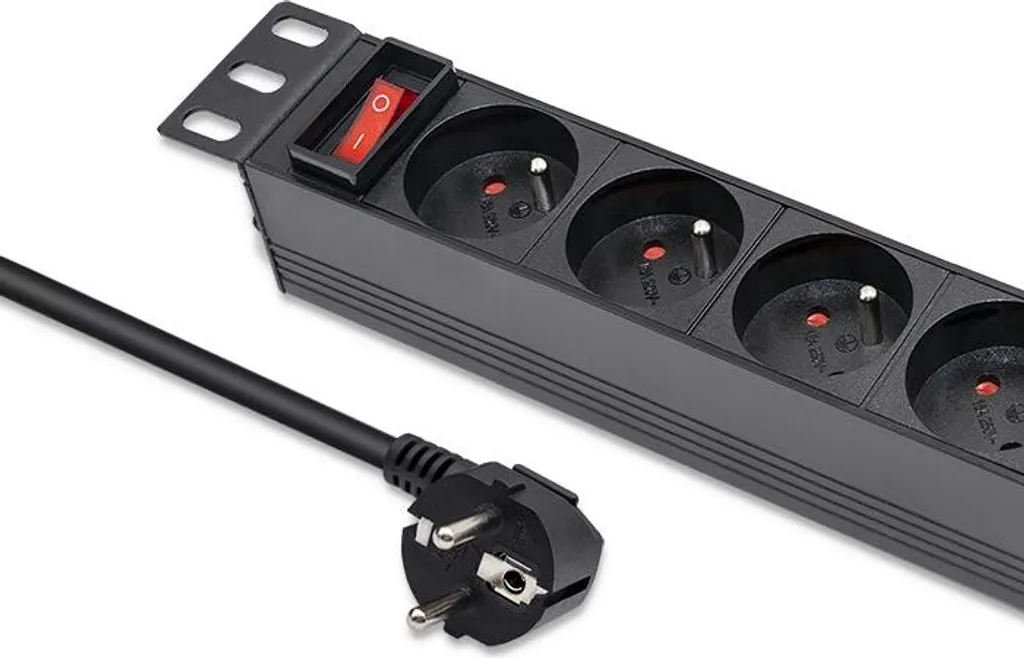 Multiprise PDU 16A Haute Performance 4 Prises FR pour Rack 10'' 1U