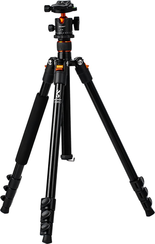 K & F CONCEPT Hoehenverstellbarer Kamera-Stativstaender Aluminium 4-fach 161 cm 10 kg Nutzlast mit 360 ¡ã schwenkbarem 360 ¡ã -Bohrkugelkopf-Sc...