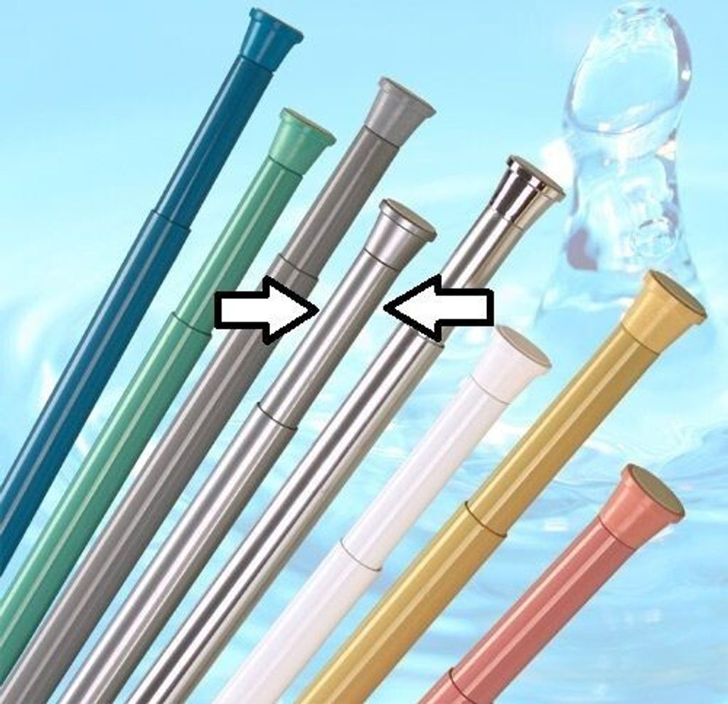 Alu Teleskopstange mini 45 - 65 cm silber matt Duschvorhangstange Klemmstange ** extra kurz**