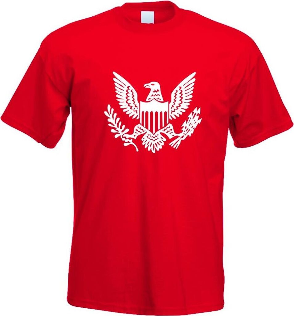 Kiwistar - T-Shirt - rot - Großes Siegel Vereinigten Staaten Motiv Bedruckt Funshirt Design Print - mit Motiv Bedruckt - Funshirt Design - Sport -...