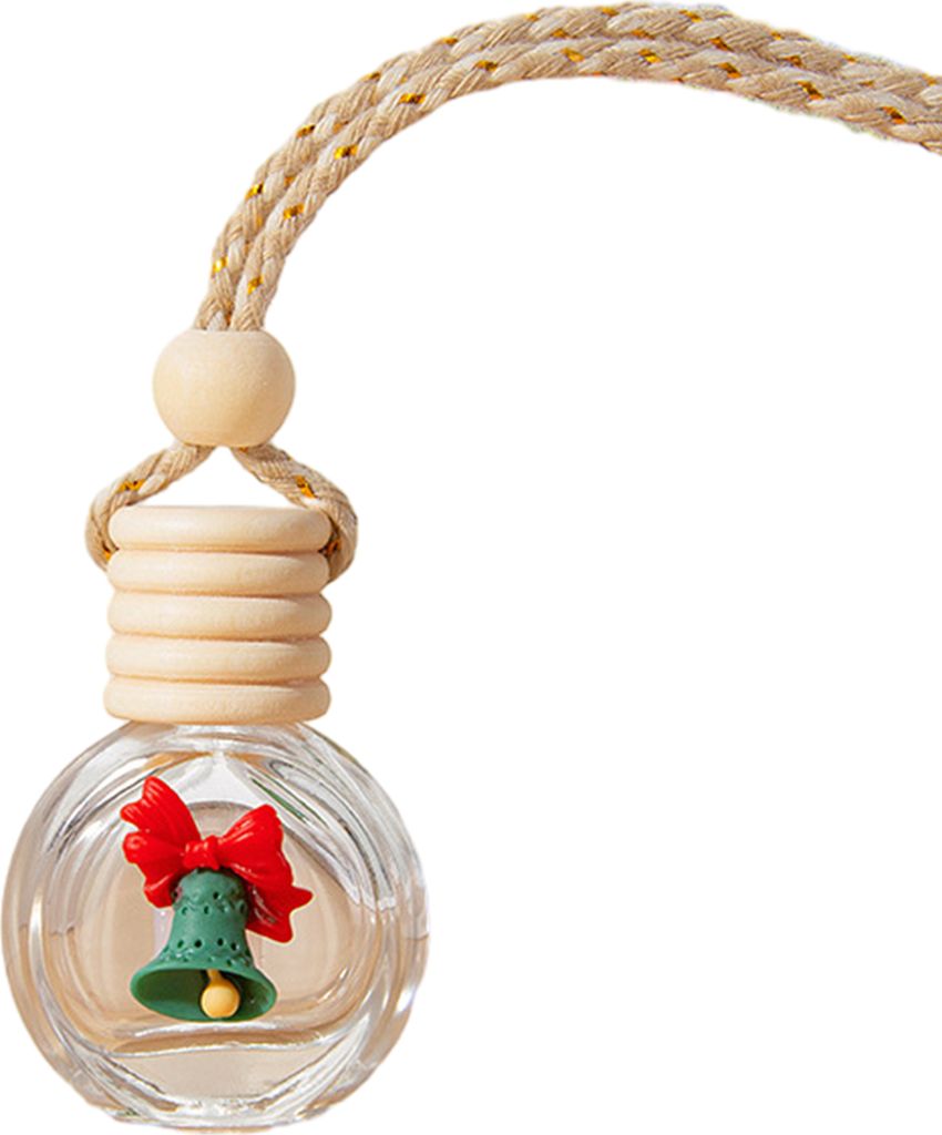 Weihnachts-Parfümflasche fürs Auto, Dekoration mit Holzdeckel, süßer Weihnachtsmann, Schneemann, Baum, Geschenkbox, klares Glas, Aromatherapie,...