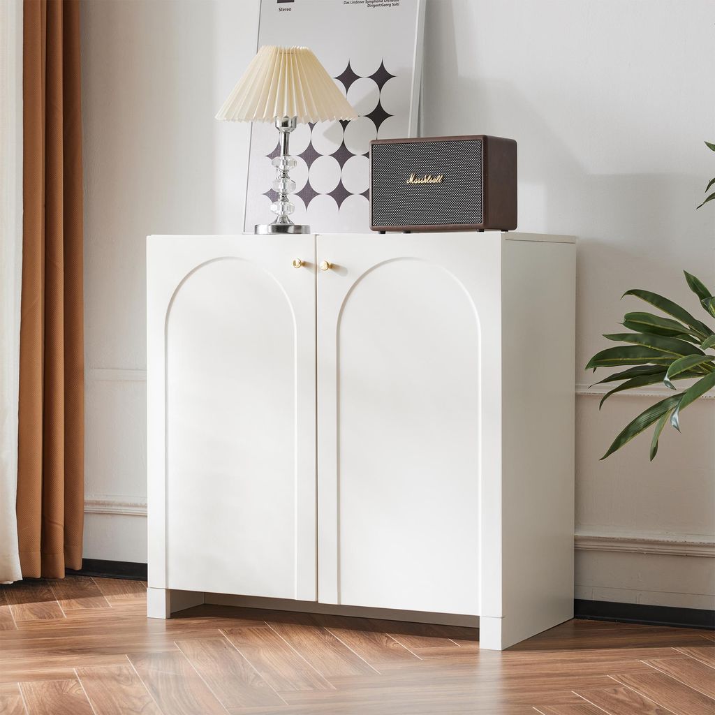 MODFU Buffet Blanc - Meuble de Rangement avec 2 Portes et Image du produit 
