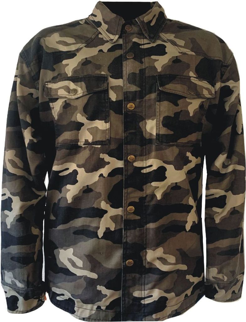 Bores Militaryjack Motorradhemd, camouflage, 2XL