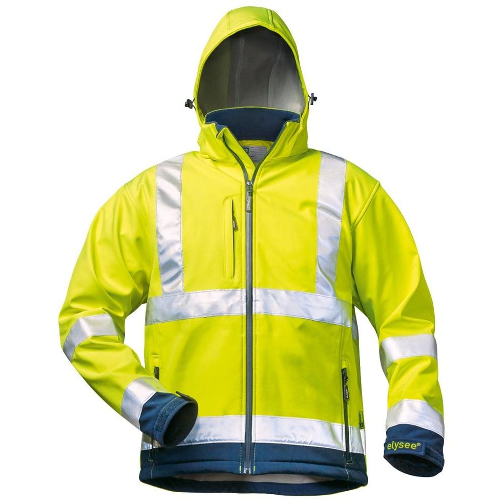 Warnschutz-Softshelljacke LIAM Gre L fluoreszierend gelb/marine
