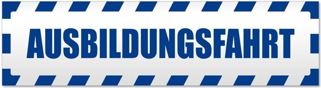 Kiwistar Ausbildungsfahrt gestreift Magnetschild Schild magnetisch - 45cm Verkehrsblau - Magnetfolie für Auto PKW Kfz