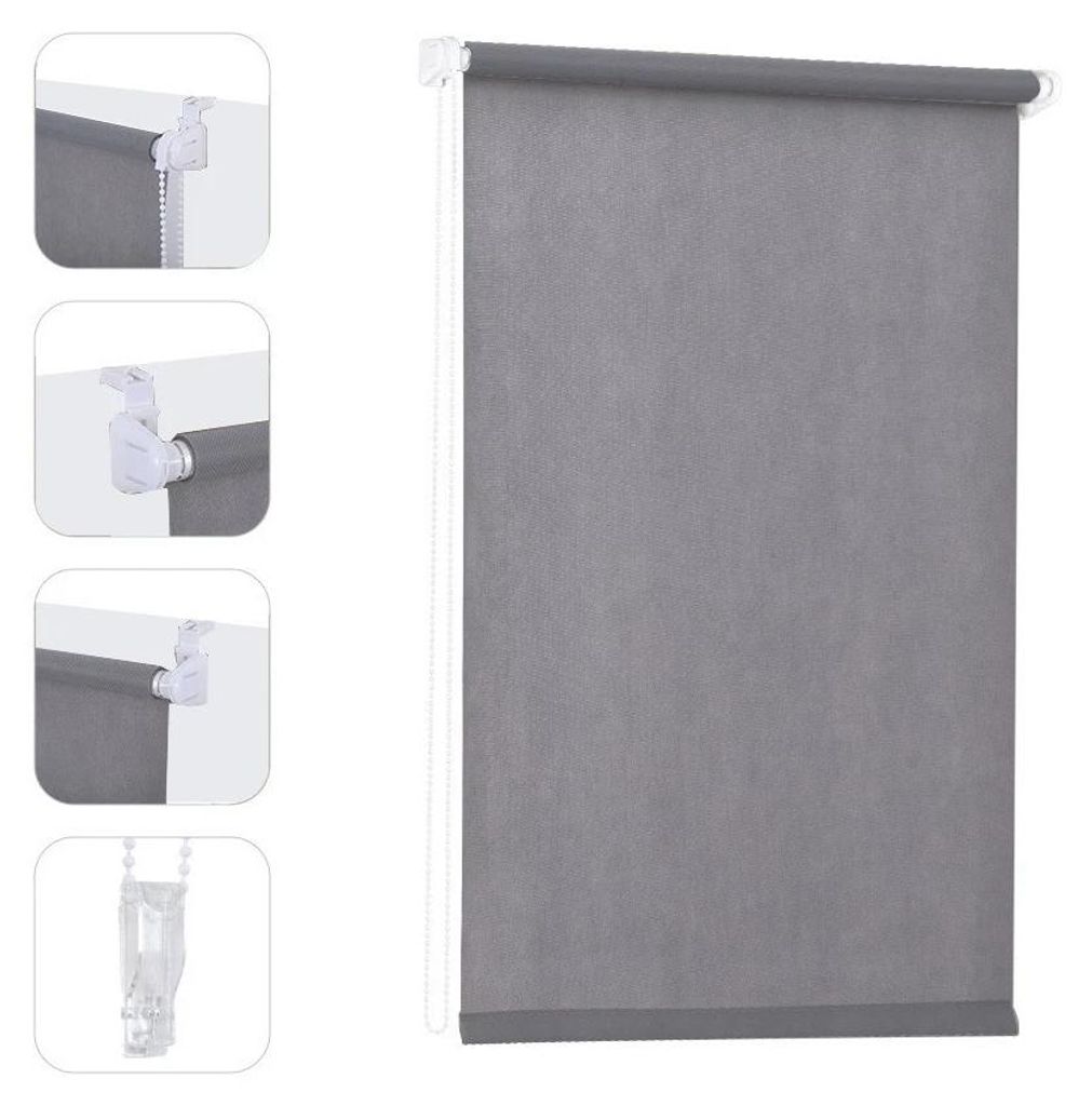 Rollo zonder boren, 85x150 cm, grijs. Vliesstof, geschikt Productafbeelding 