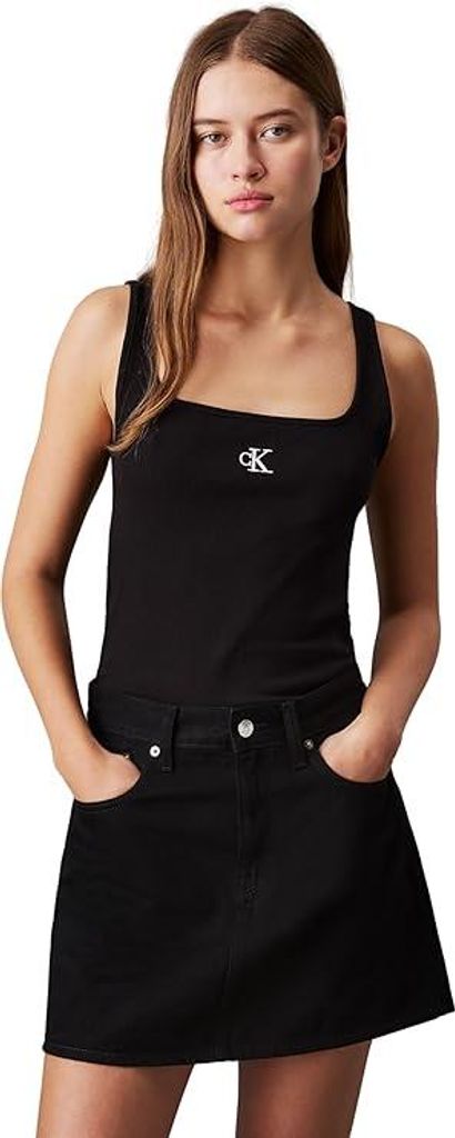 Calvin Klein Damen Tank Top Ck Rib Tank Top Rundhalsausschnitt