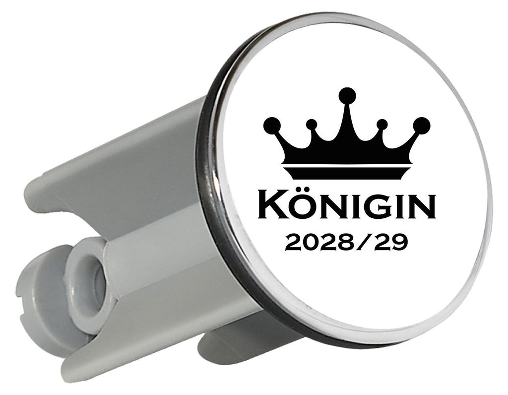 Huuraa Waschbeckenstöpsel Königin 2028/29 Krone Schüztenkönigin 4cm höhenverstellbar Abflussstopfen Geschenkidee
