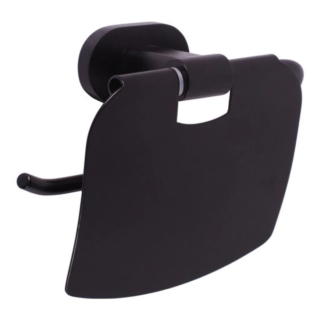 Porta carta igienica con coperchio nero YUA0400CMAT