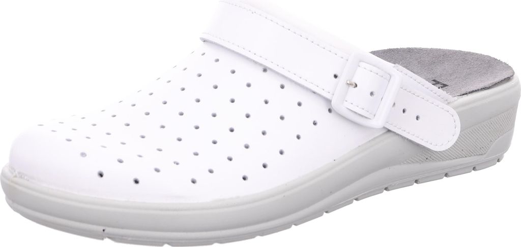 Rohde Damen Clog aus perforiertem Leder für Beruf und Freizeit Catania 6168, Größe:39 EU, Farbe:Weiß