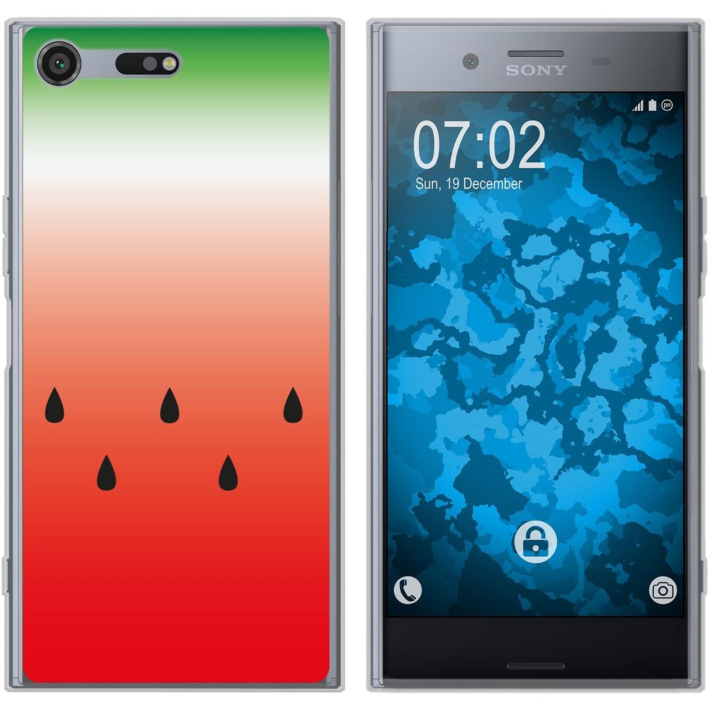 PhoneNatic Case kompatibel mit Sony Xperia XZ Premium Silikon-Hülle Sommer Melone M5