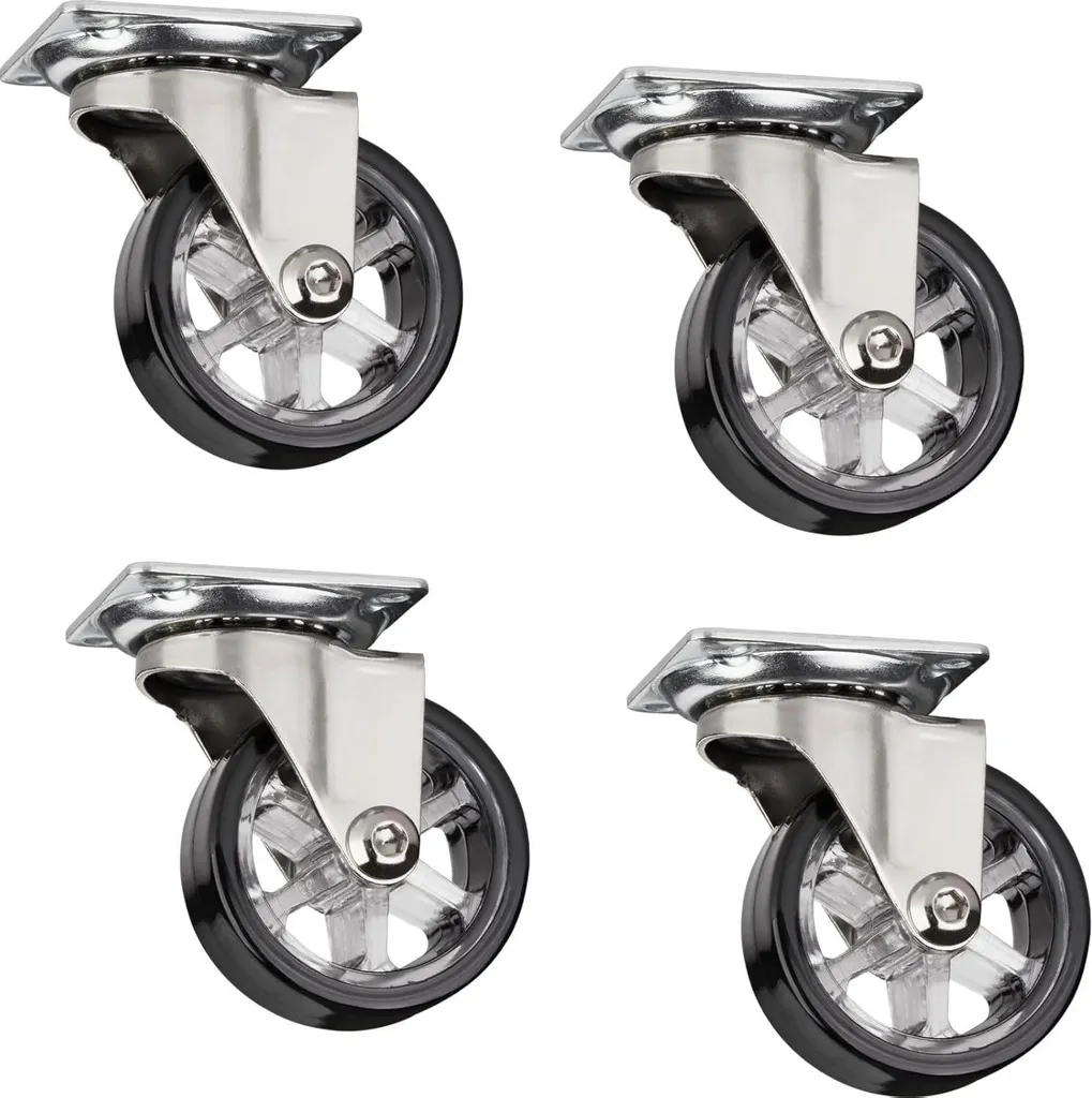 RAPID Roulettes Ø 50 mm Noir Design - Lot de 4 de Qualité - Charge 35 kg
