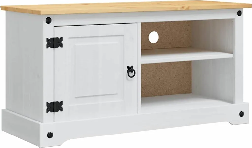 Porta TV Moderno Bianco 100cm Legno Massello Pino vidaXL | Arredo Casa