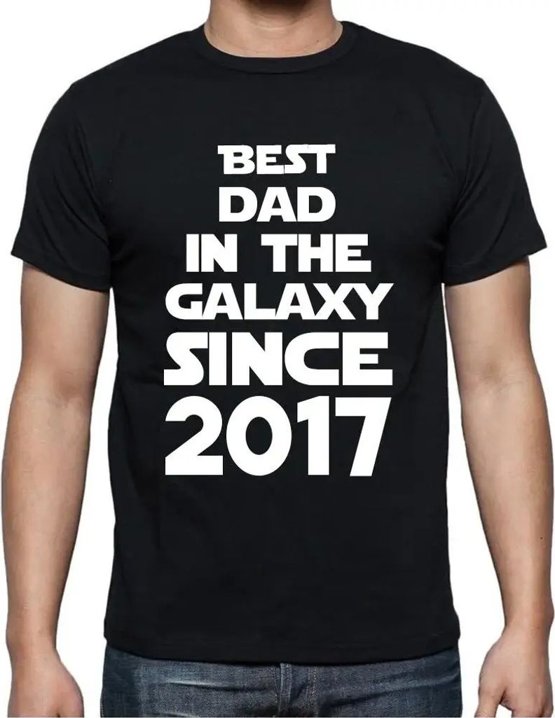Herren Grafik T-Shirt Bester Vater in der Galaxie seit 2017 – Best Dad in the Galaxy Since 2017 – Geschenk 7. Geburtstag Jahrestag 7 Jahre Jubi...