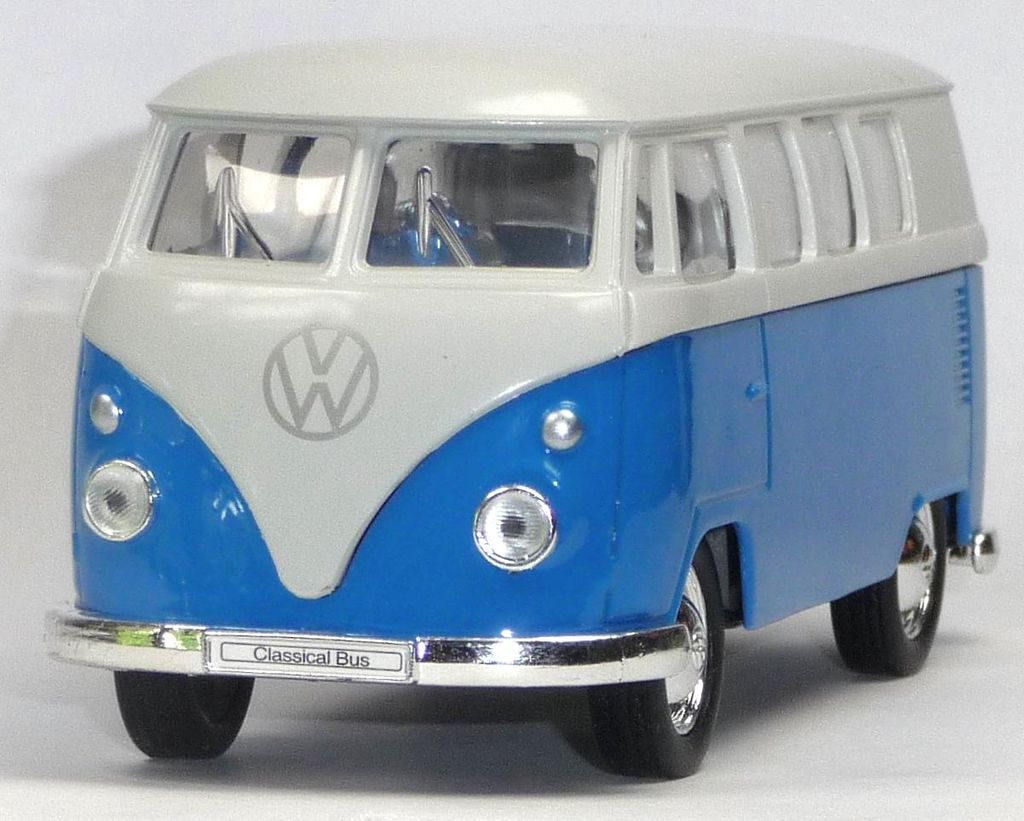VW Bus Bulli T1 blau Modellauto 11,5 cm Metall Spritzguss Produktbild 