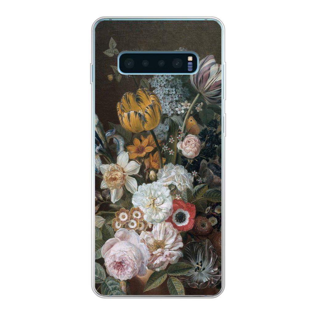 MuchoWow Handyhülle Schutzhülle Hülle für Samsung Galaxy S10 Plus Stilleben mit Blumen - Gemälde von Eelke Jelles Eelkema Silikon Softcase H...